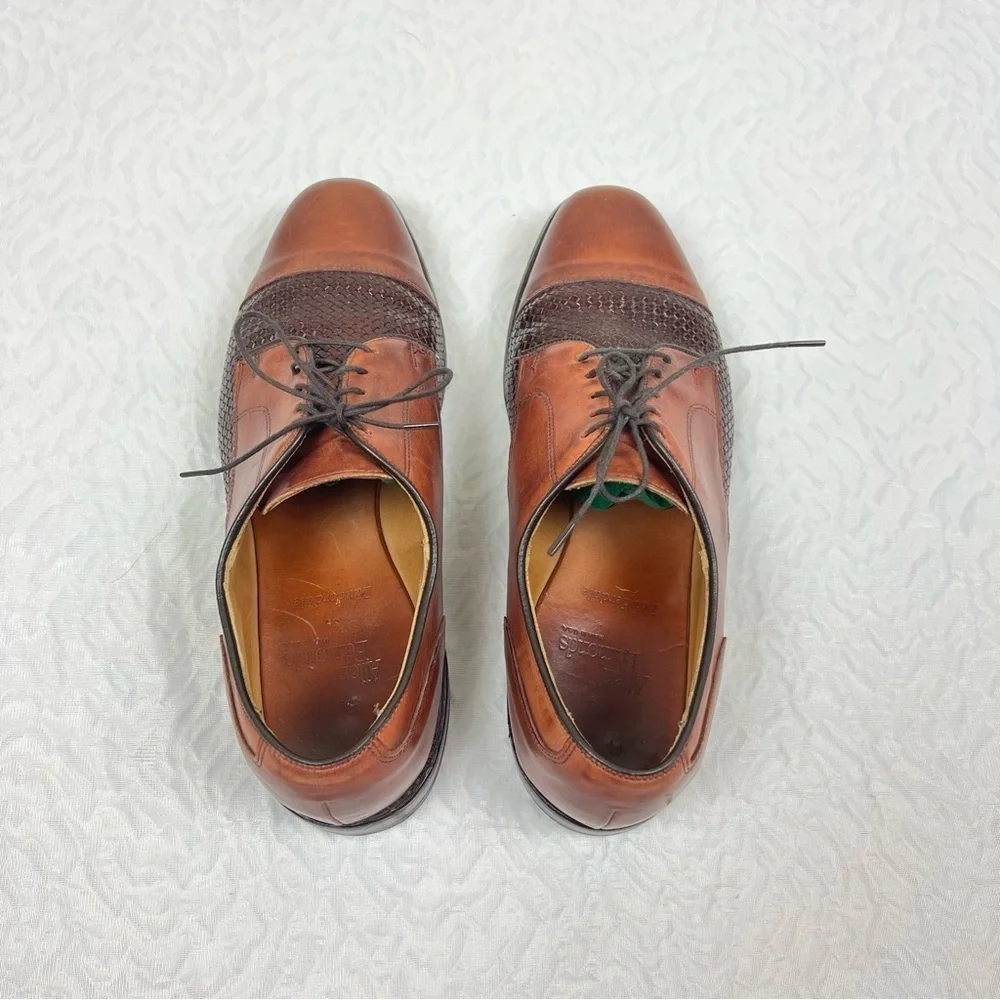 Allen Edmonds Lauderdale Shoes Men Size 10 D Leather Dress Cap-Toe Oxford Lace